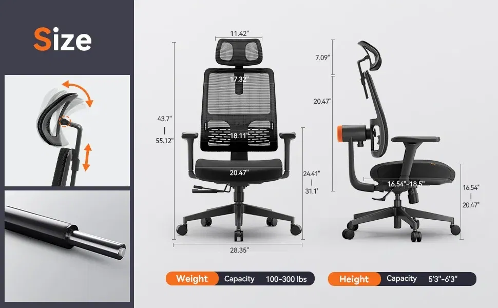 Newtral MagicH002 : Άνετη ανατομική καρέκλα γραφείου, με Lumbar Support και δυνατότητα ανάκλισης στα 164.9€!