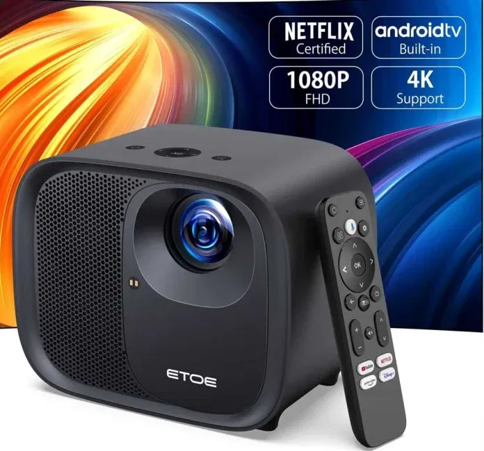 Προβολέας ETOE E3 Pro Android TV 11 με Netflix Certified: 600 ANSI Lumens & Full HD στα 181€