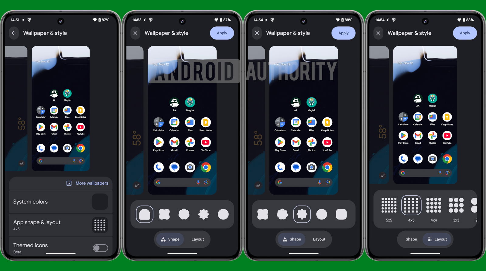 Android 15 QPR2 Beta 1 app shape & layout customization