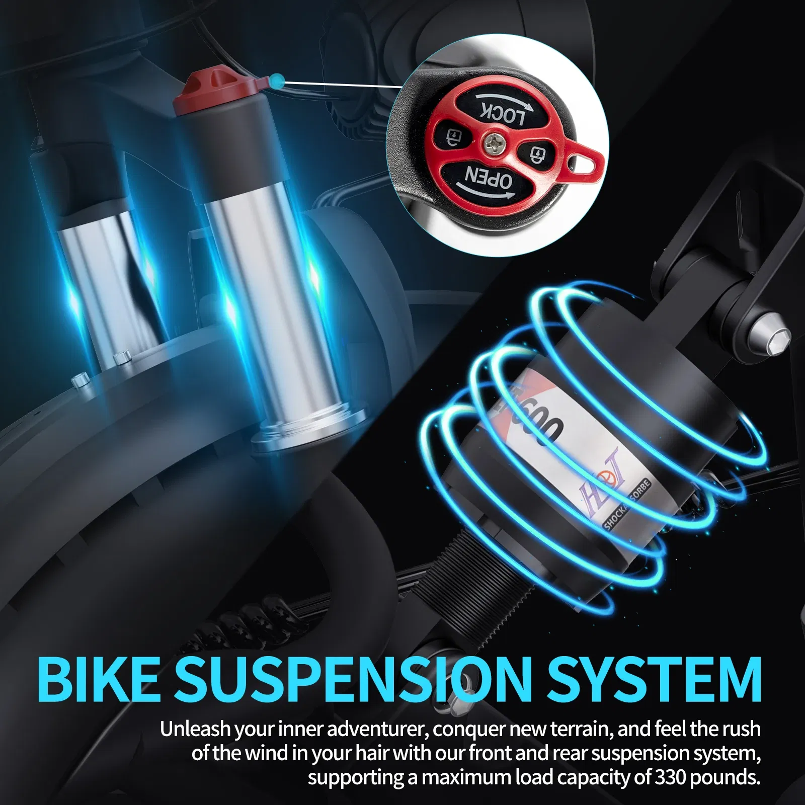 Ridstar H20 PRO Electric Bike suspension