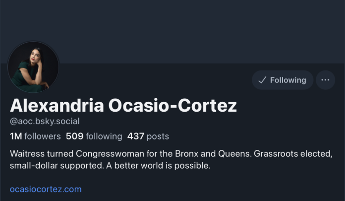 Η εκπρόσωπος των ΗΠΑ Alexandria Ocasio-Cortez είναι ο πρώτος χρήστης Bluesky με ένα εκατομμύριο ακόλουθους