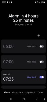 Η νέα έκδοση της εφαρμογής Samsung One UI 7.0 Clock προσθέτει νέες δυνατότητες