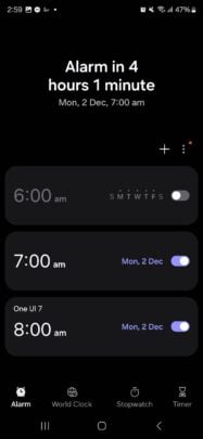 Samsung Clock One UI 7