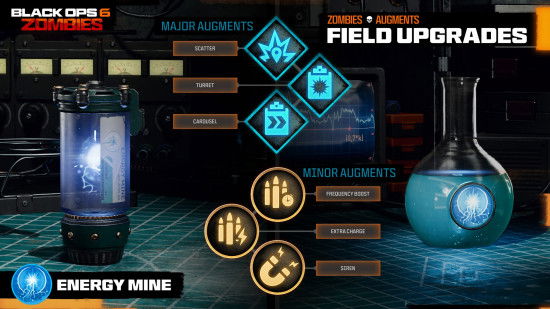 The Energy Mine Field Upgrade and all unlockable Black Ops 6 Augments available for it.